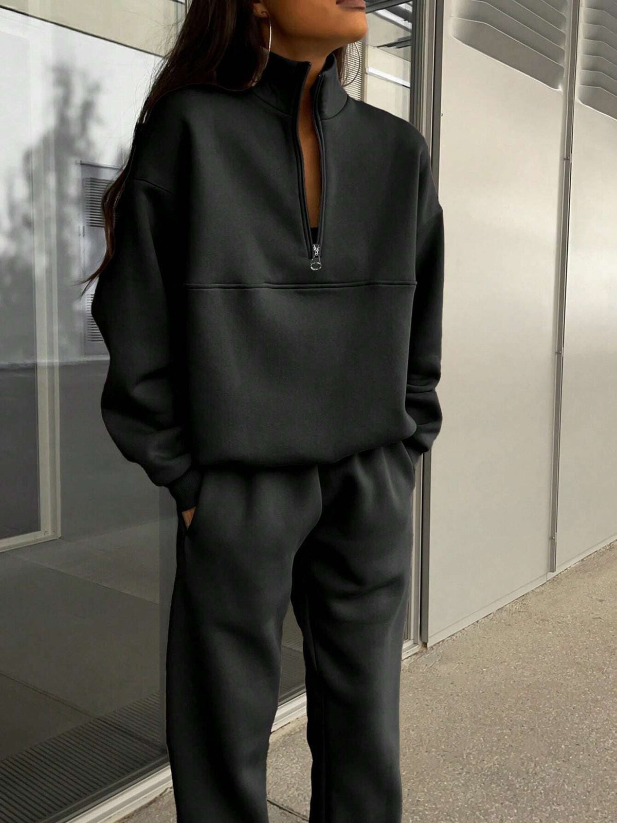 Yseult | Sweat Set with Half-Zip Pullover for Women