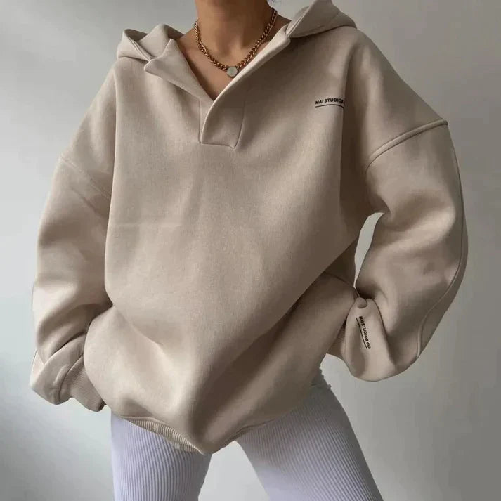 Marwin | Hoodie for Women with Ribbed Hem and Pockets