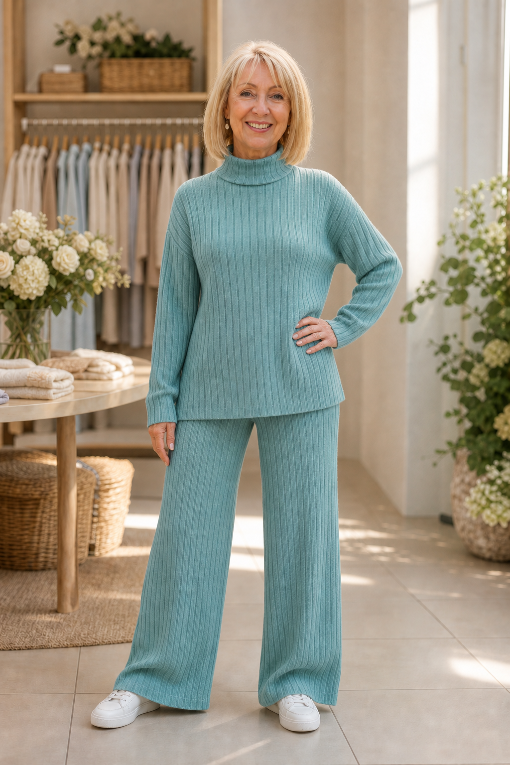 Ditte | Ribbed Knit Sweat Set for Women