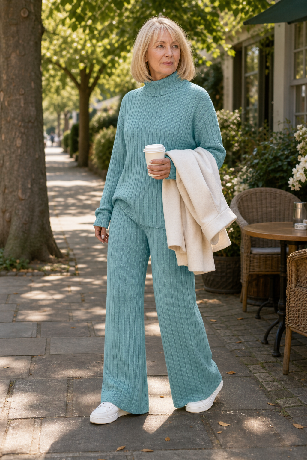 Ditte | Ribbed Knit Sweat Set for Women
