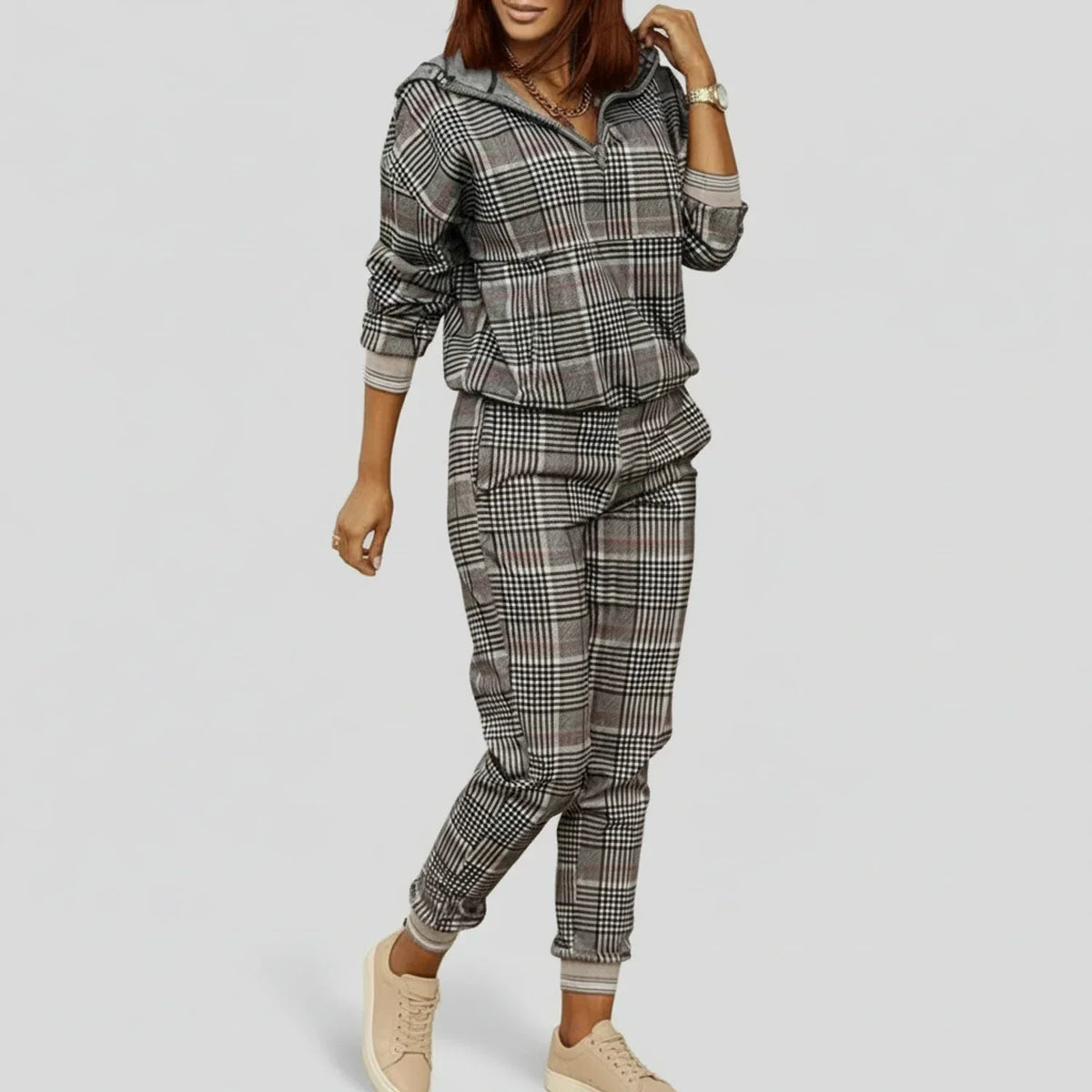 Ivana | Leopard Print Two-Piece Sweat Set for Women