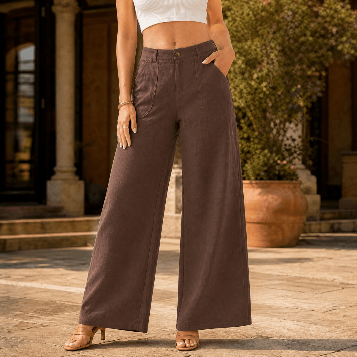 Margrit | High-Waisted Wide-Leg Palazzo Pants for Women