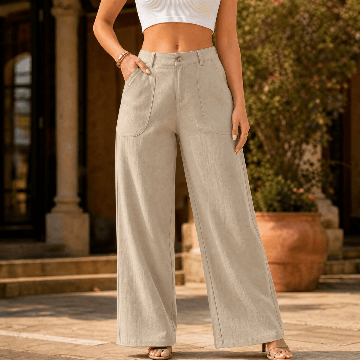 Margrit | High-Waisted Wide-Leg Palazzo Pants for Women