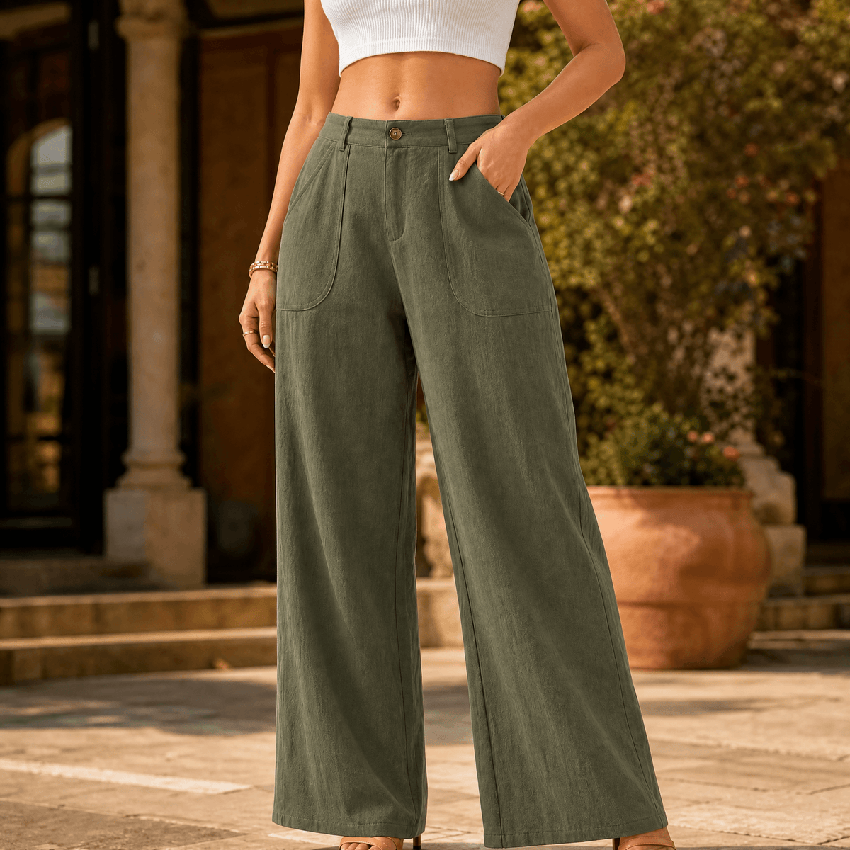 Margrit | High-Waisted Wide-Leg Palazzo Pants for Women
