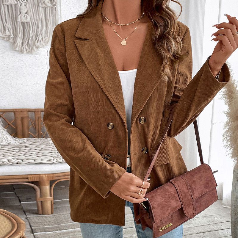 Beatrice | Double-Breasted Textured Oversized Blazer for Women