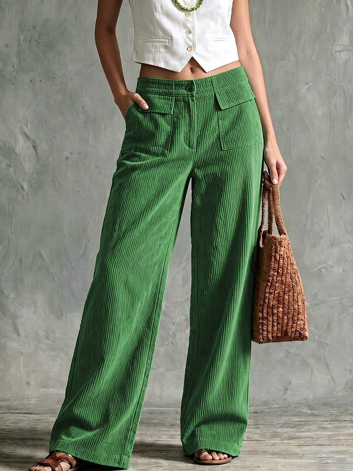 Frankie | Ribbed Corduroy Wide Pants for Women