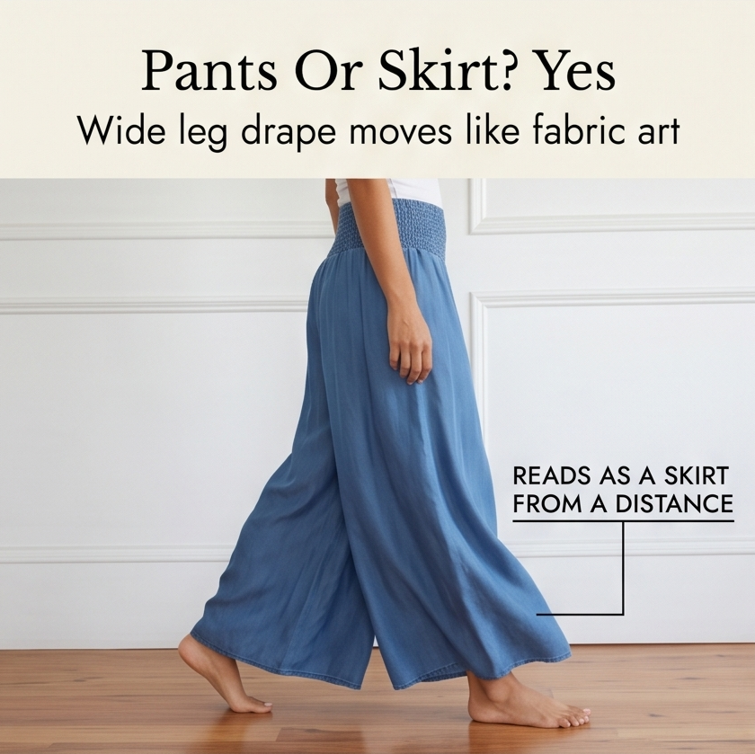 Dalinor | Smocked Waist Wide Leg Palazzo Pants for Women