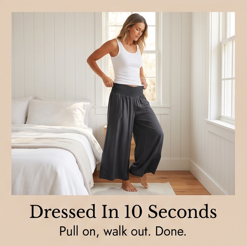 Dalinor | Smocked Waist Wide Leg Palazzo Pants for Women