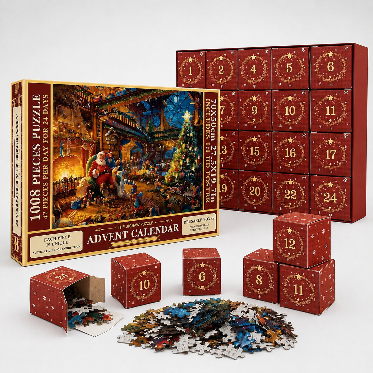 1008 PIECE JIGSAW ADVENT CALENDAR – 24 DAILY PUZZLE PORTIONS
