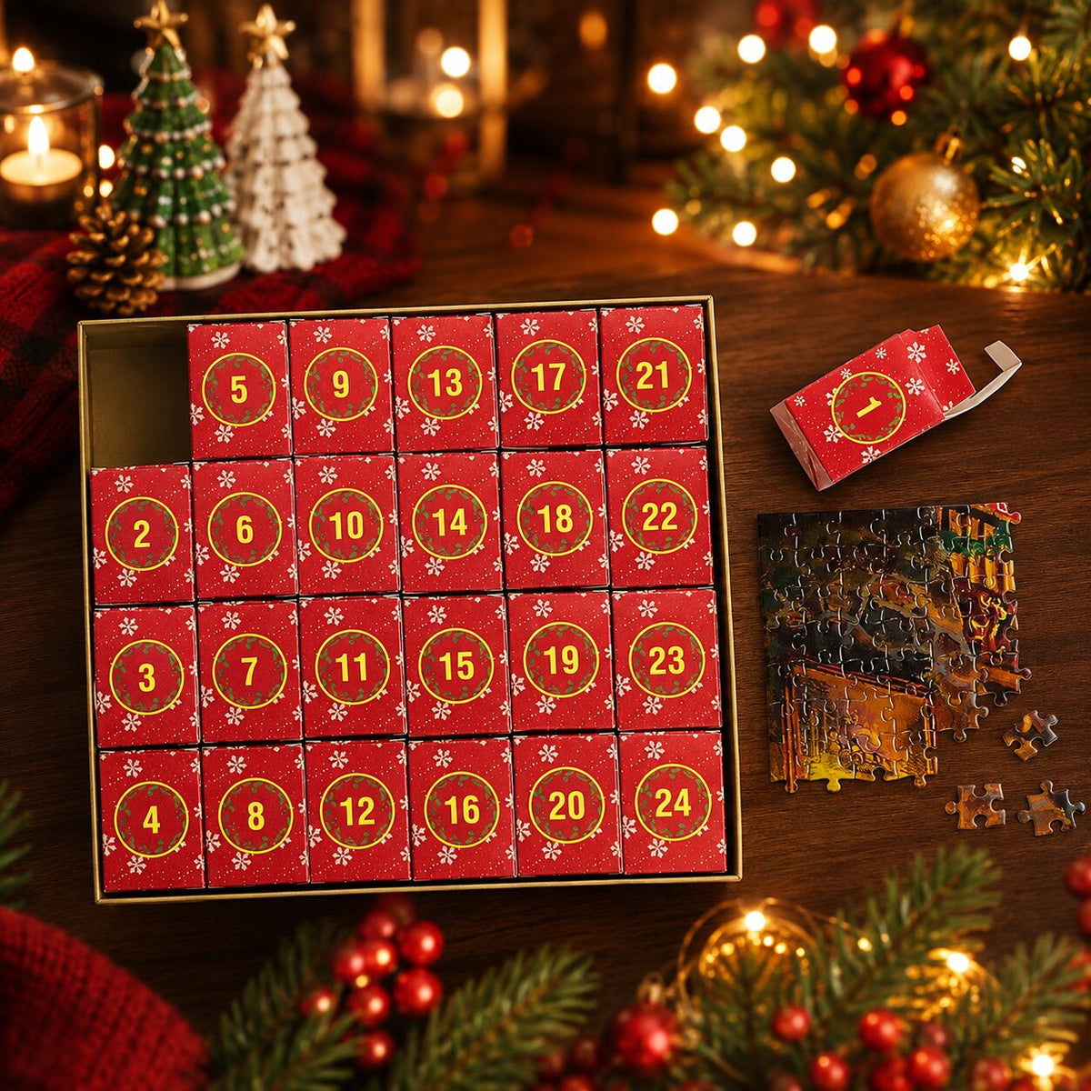 1008 PIECE JIGSAW ADVENT CALENDAR – 24 DAILY PUZZLE PORTIONS