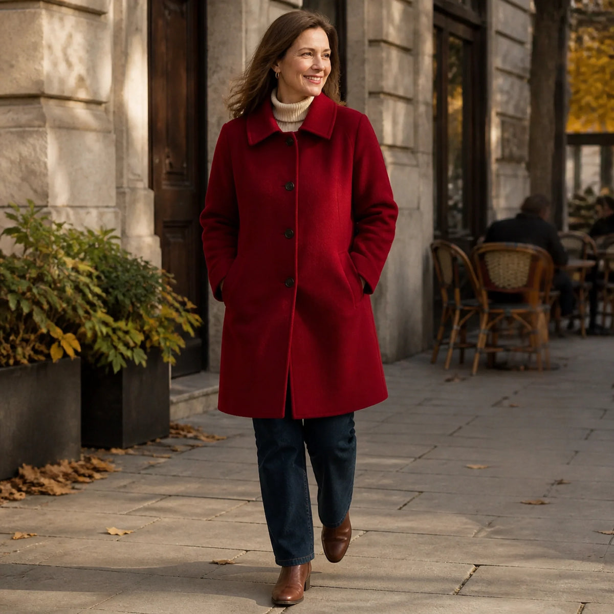 Brigit | Single-Breasted Wool Coat for Women