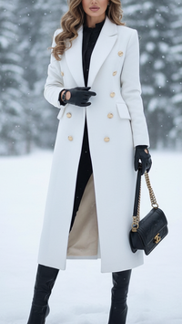 Elowenne | Double-Breasted Longline Winter Coat for Women