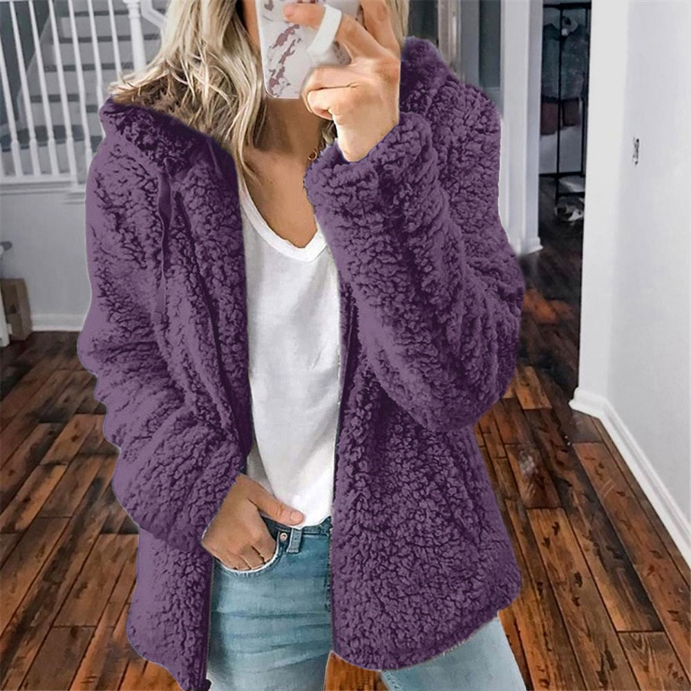 Irmgard | Hooded Fleece Jacket with Zip Closure for Women