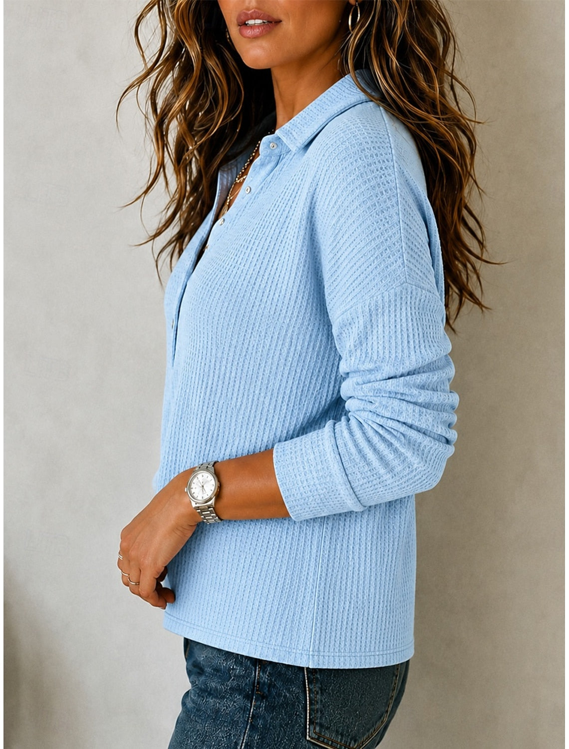 Katinka | Cable Knit Sweater with Polo Collar for Women