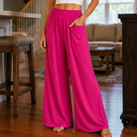 Krystal | High-Rise Wide Leg Palazzo Pants with Pockets for Women