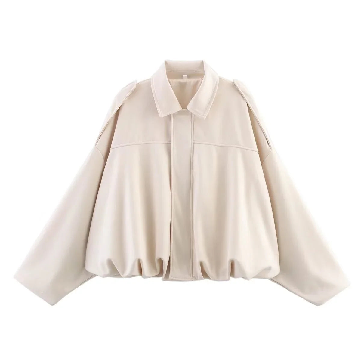 Raina | Faux Suede Lapel Zip-Up Bomber Jacket for Women