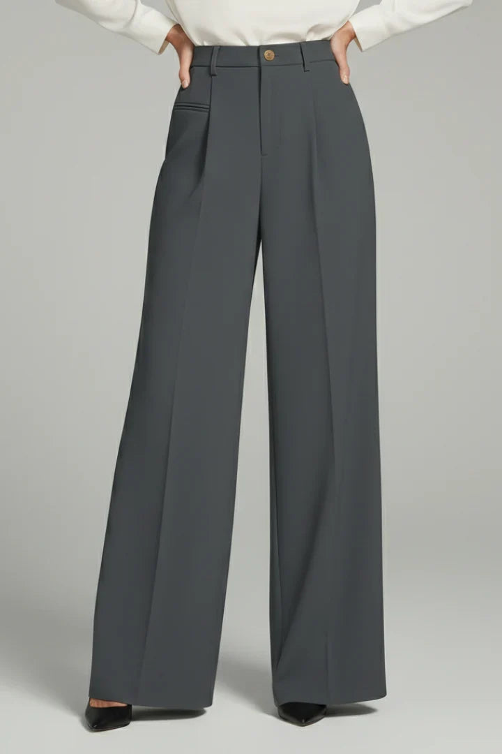 Noella | Wide Leg Palazzo Pants with Front Pleats for Women