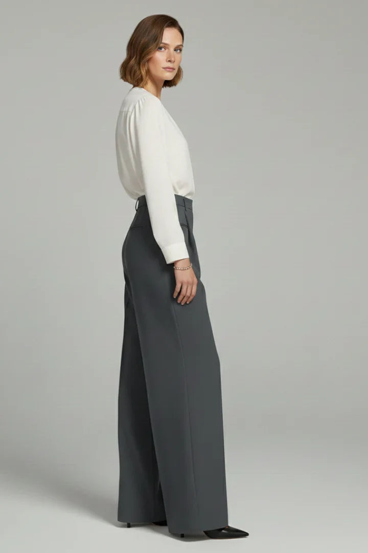 Noella | Wide Leg Palazzo Pants with Front Pleats for Women