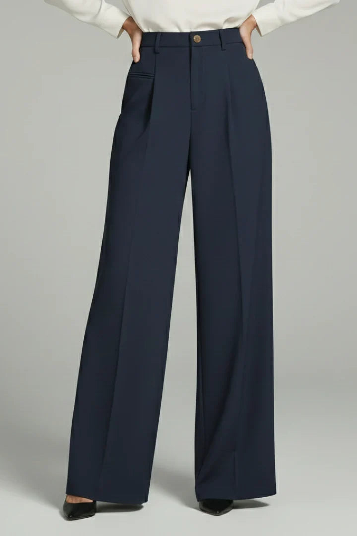 Noella | Wide Leg Palazzo Pants with Front Pleats for Women