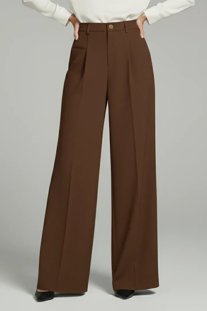 Noella | Wide Leg Palazzo Pants with Front Pleats for Women