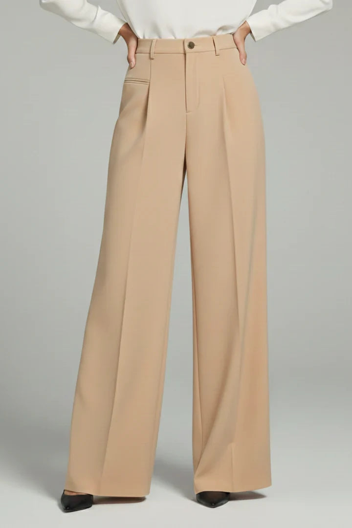 Noella | Wide Leg Palazzo Pants with Front Pleats for Women