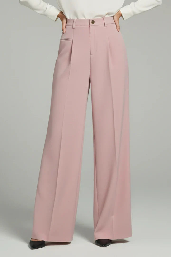 Noella | Wide Leg Palazzo Pants with Front Pleats for Women
