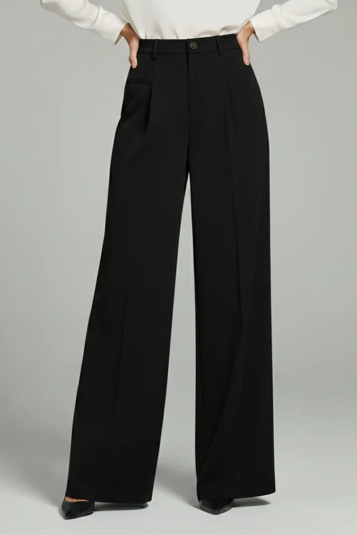 Noella | Wide Leg Palazzo Pants with Front Pleats for Women