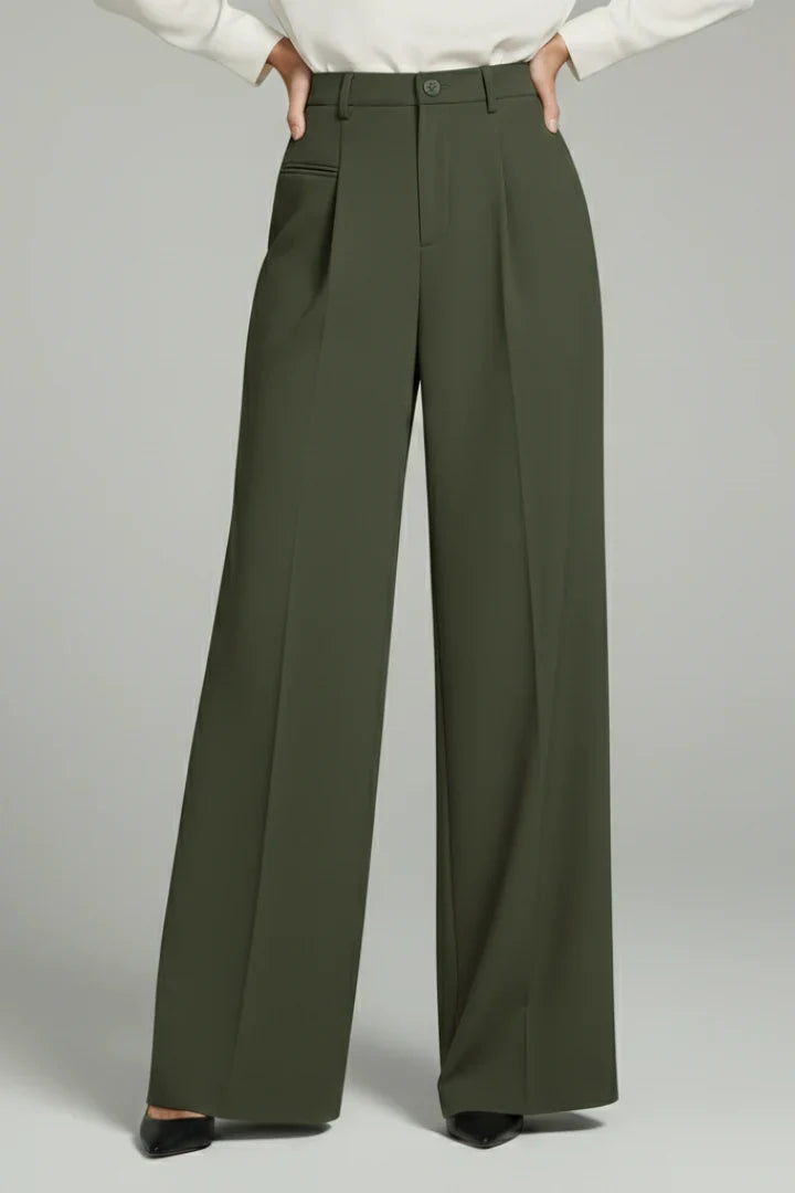 Noella | Wide Leg Palazzo Pants with Front Pleats for Women