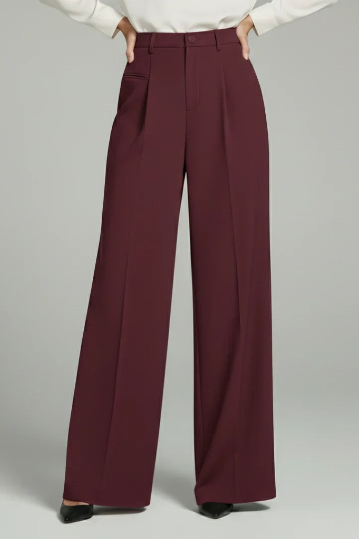 Noella | Wide Leg Palazzo Pants with Front Pleats for Women