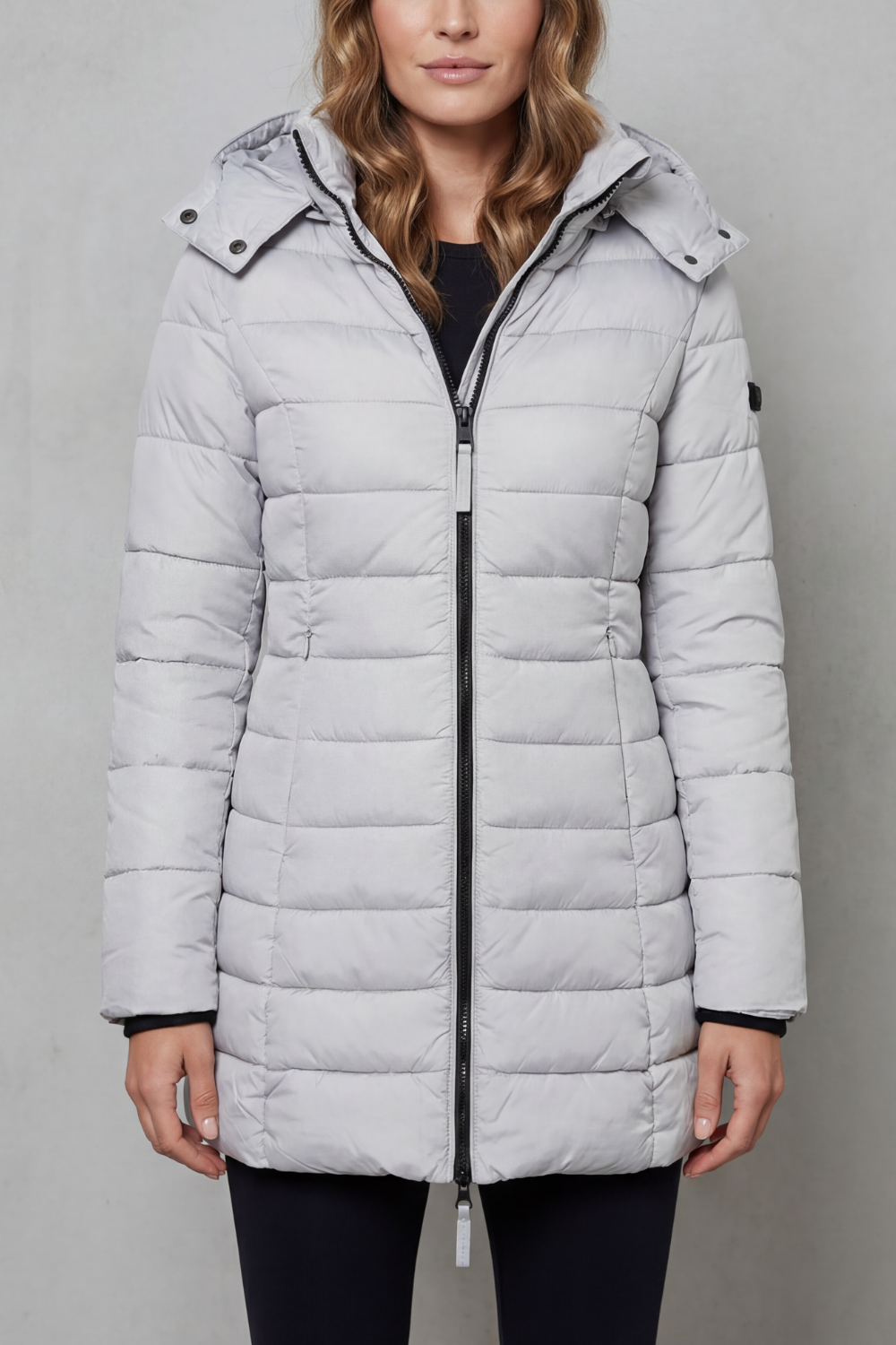 Nete | Longline Quilted Puffer Jacket with Hood for Women