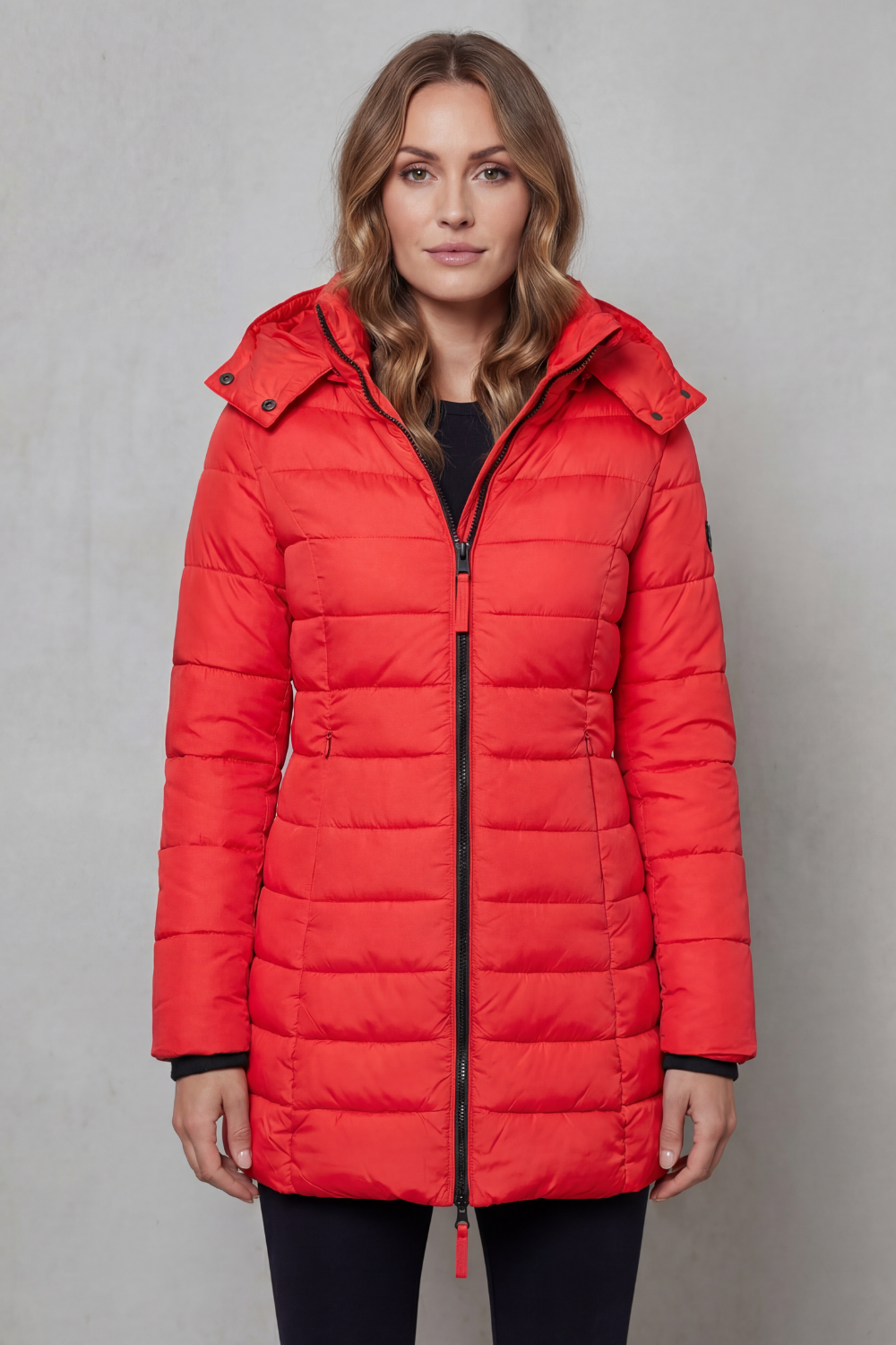 Nete | Longline Quilted Puffer Jacket with Hood for Women
