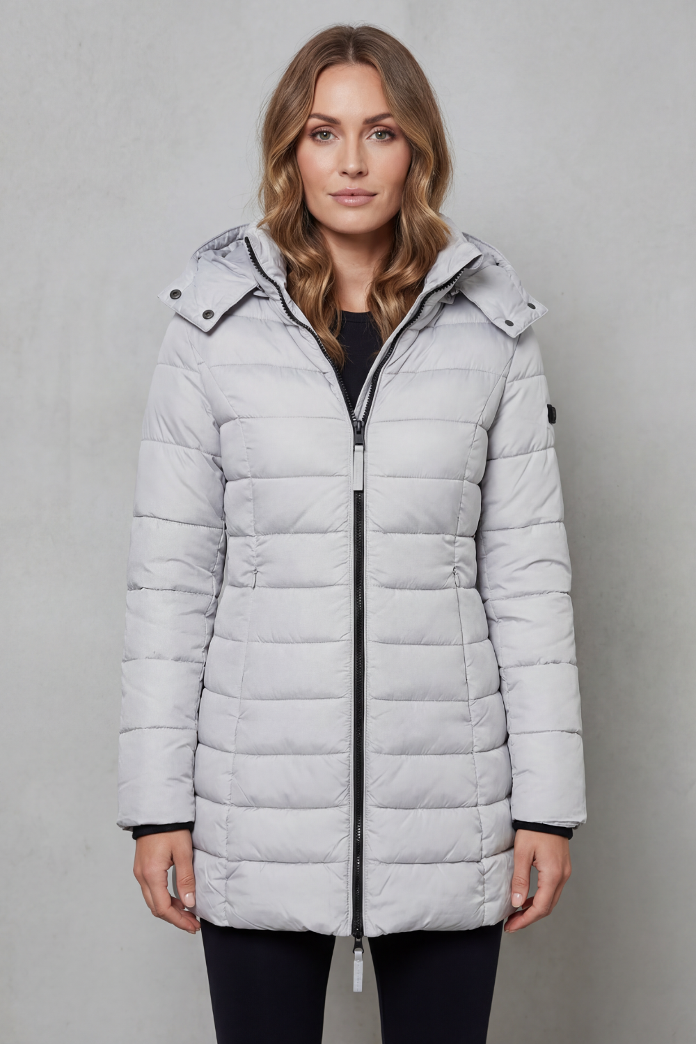 Nete | Longline Quilted Puffer Jacket with Hood for Women