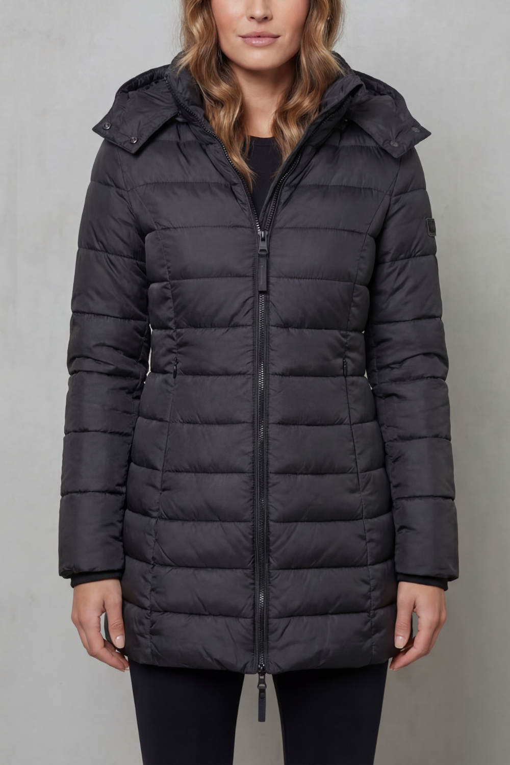 Nete | Longline Quilted Puffer Jacket with Hood for Women