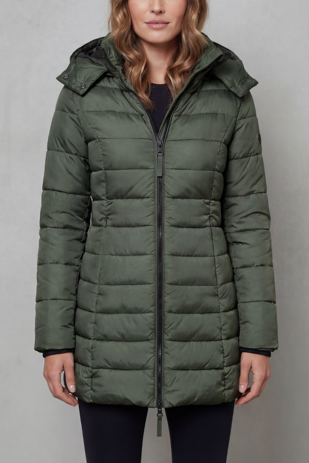 Nete | Longline Quilted Puffer Jacket with Hood for Women