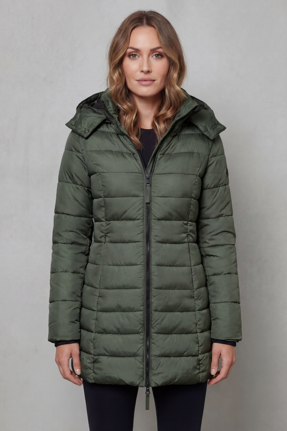 Nete | Longline Quilted Puffer Jacket with Hood for Women
