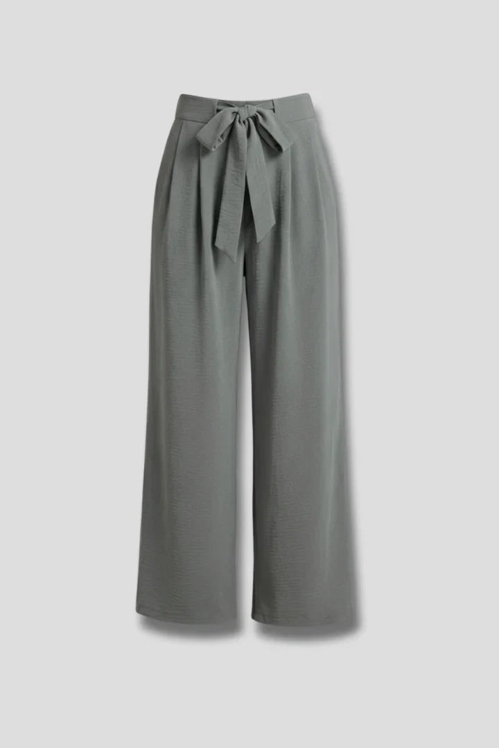 Jula | Tie Waist Palazzo Pants with Side Pockets for Women