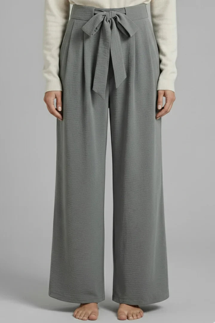 Jula | Tie Waist Palazzo Pants with Side Pockets for Women