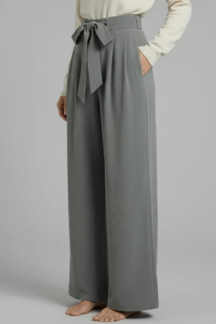 Jula | Tie Waist Palazzo Pants with Side Pockets for Women
