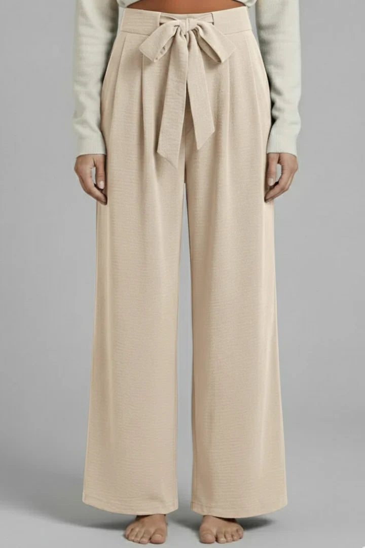 Jula | Tie Waist Palazzo Pants with Side Pockets for Women