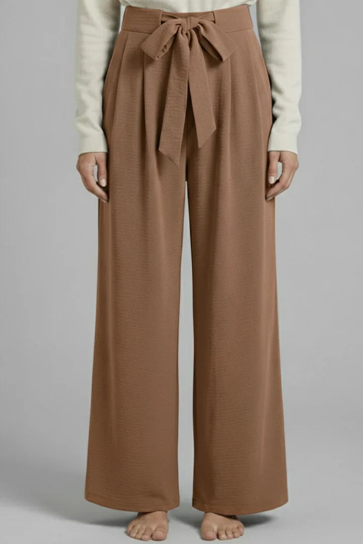 Jula | Tie Waist Palazzo Pants with Side Pockets for Women