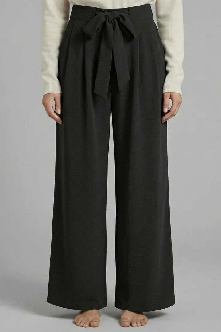 Jula | Tie Waist Palazzo Pants with Side Pockets for Women