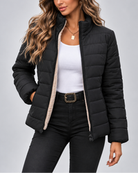Theodora | Quilted Fleece Jacket with Stand Collar for Women