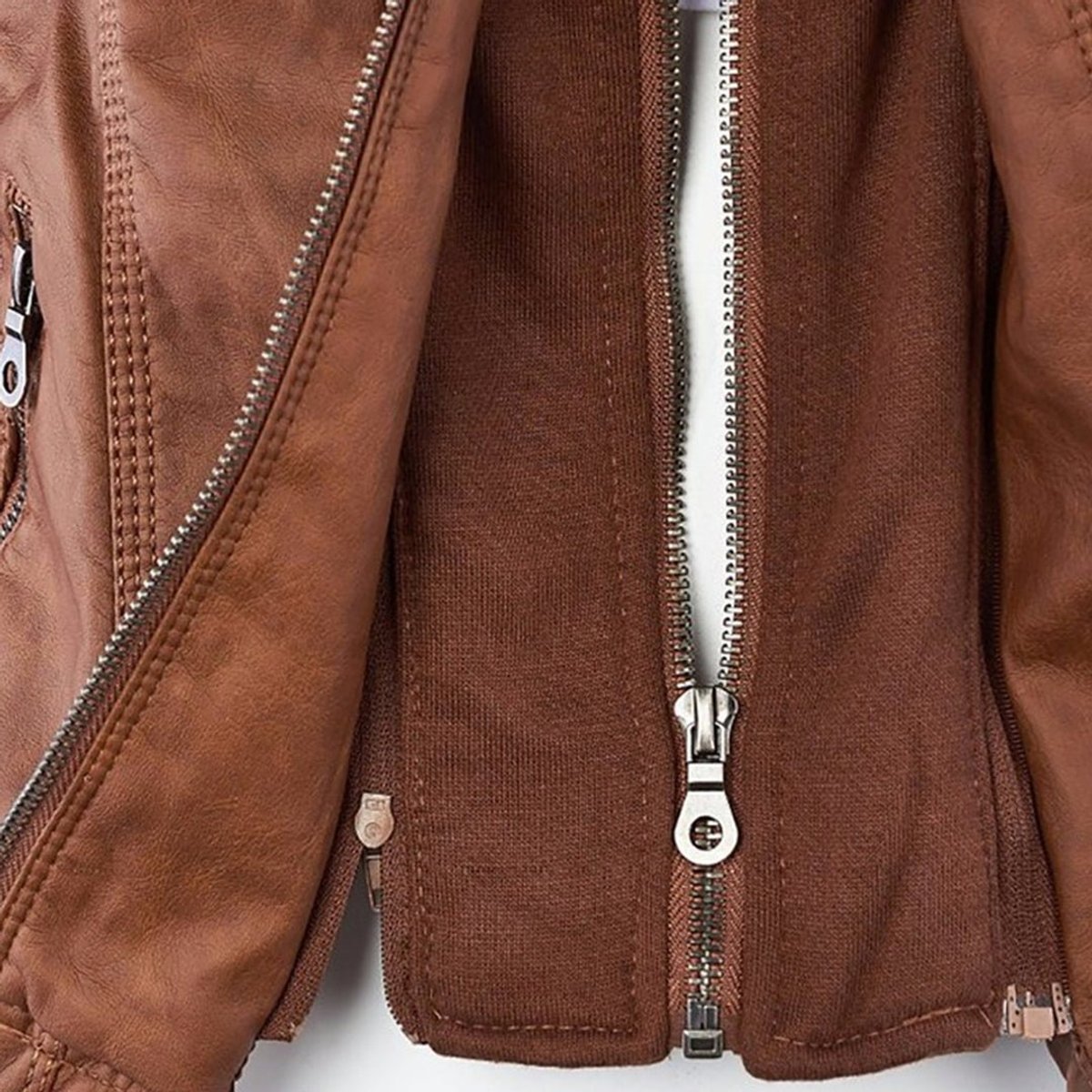Honorine | Zip-Front Moto Jacket with Removable Hood for Women