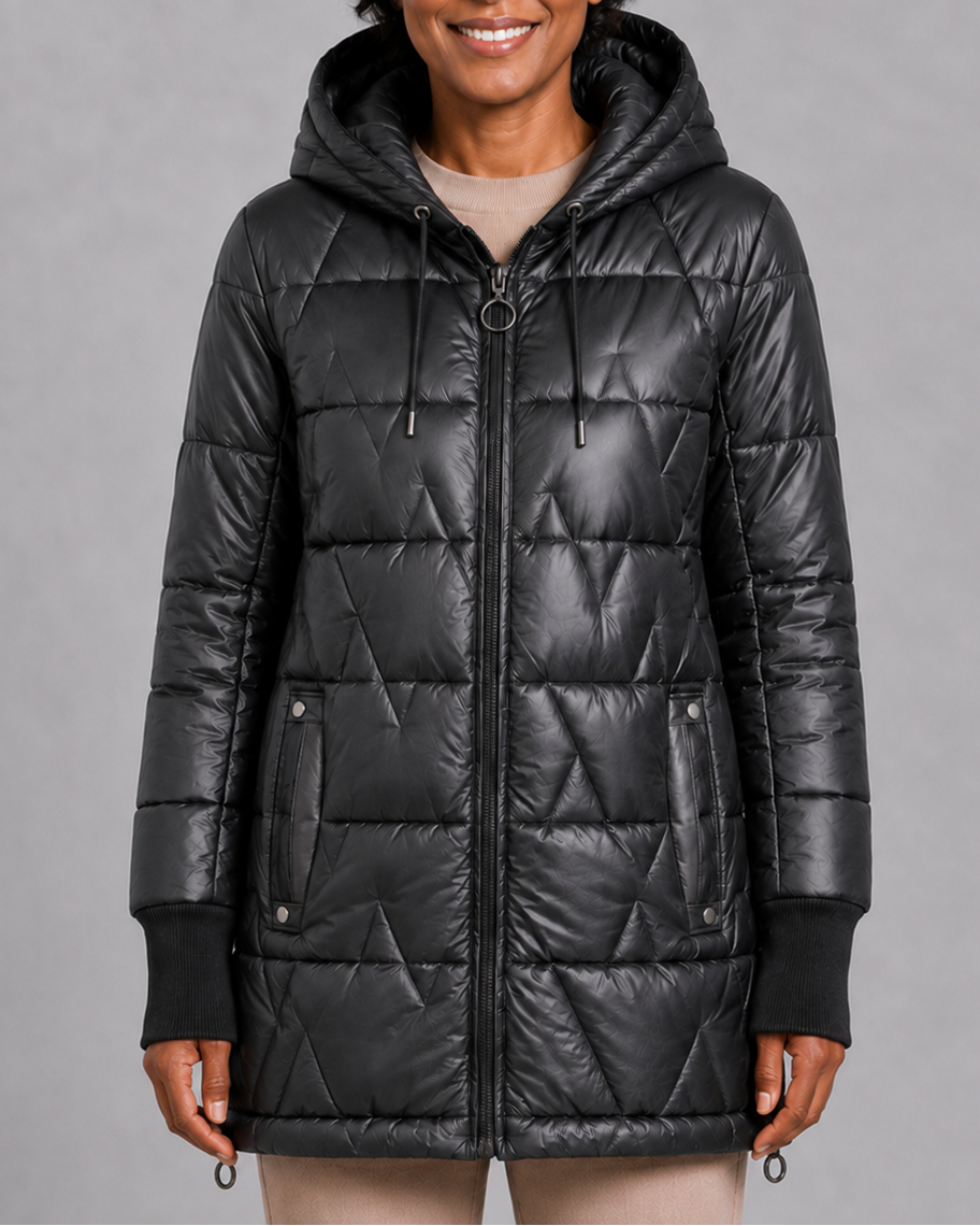 Shirley | Longline Hooded Quilted Puffer Jacket for Women