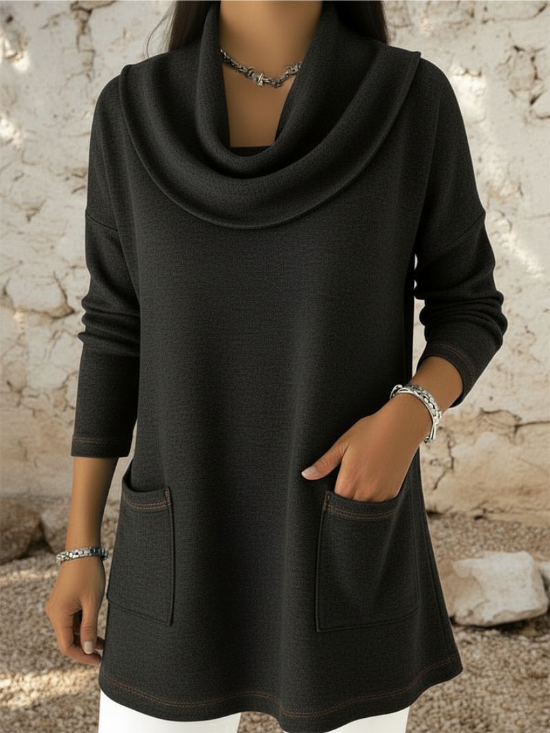Jordyn | Cowl Neck Sweater Dress with Pockets for Women