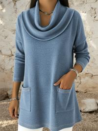 Jordyn | Cowl Neck Sweater Dress with Pockets for Women