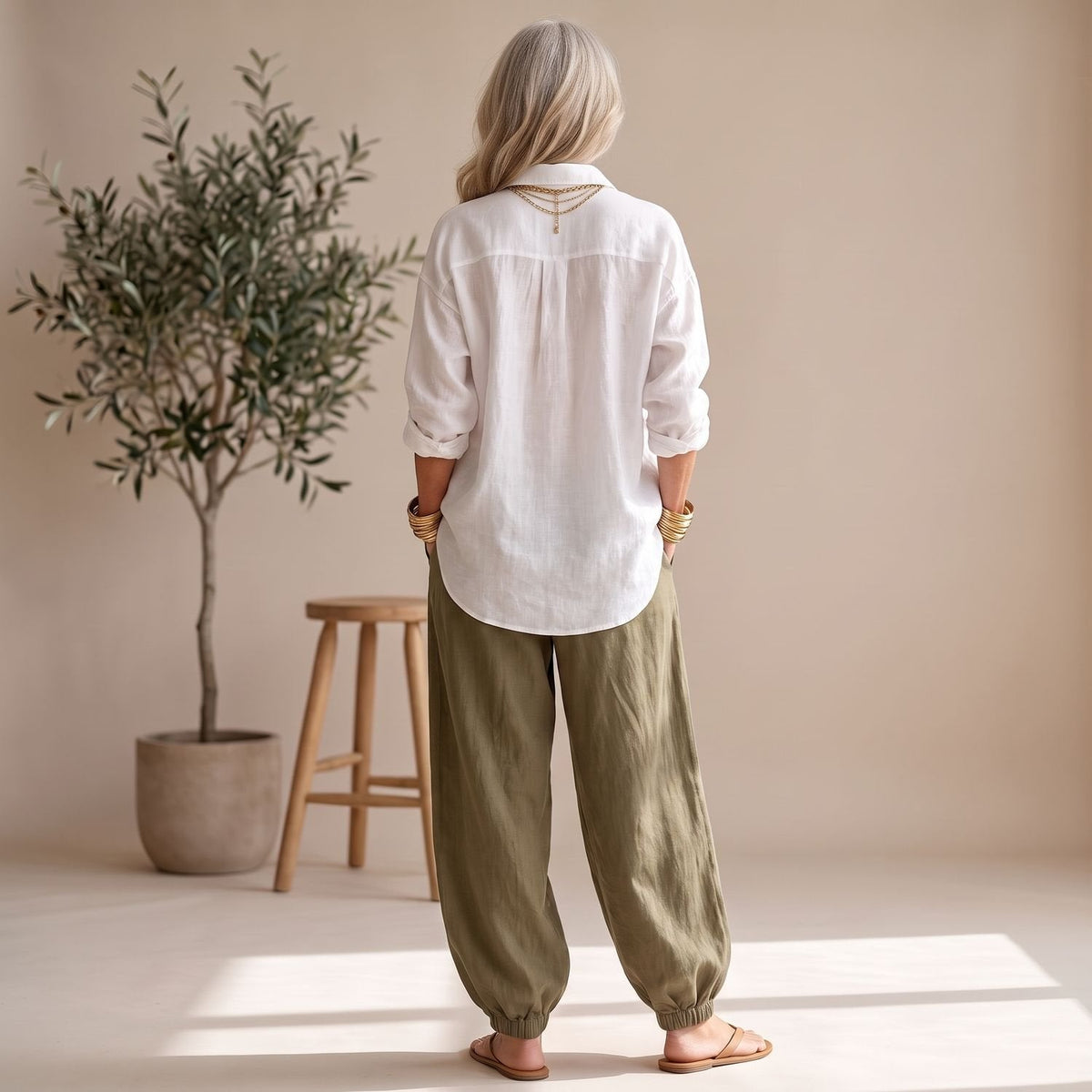 Gonnie | Button-Down Shirt & Wide Leg Palazzo Pants Set for Women