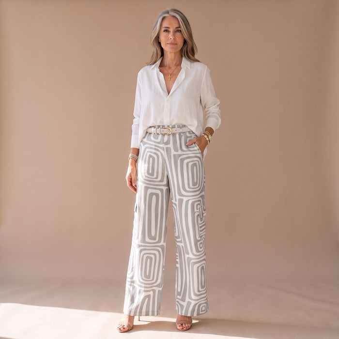 Nadina | Wide-Leg Palazzo Pants Two-Piece Set for Women