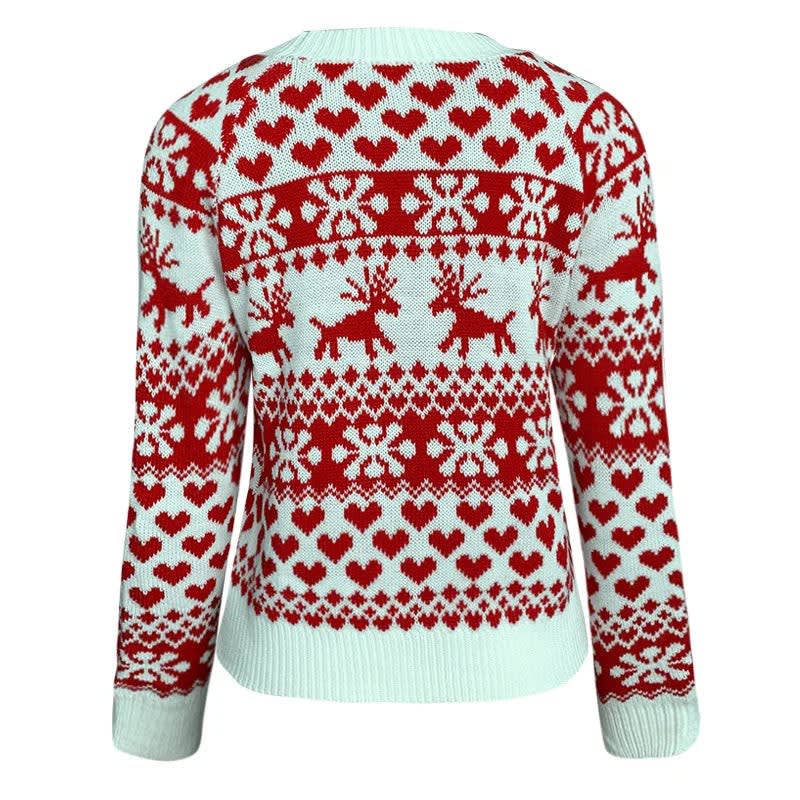 Metta | Jacquard Reindeer Christmas Sweater for Women