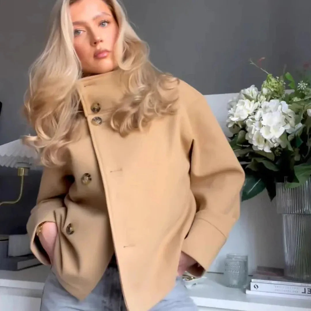 Rosemary | Stand Collar Button-Front Jacket for Women